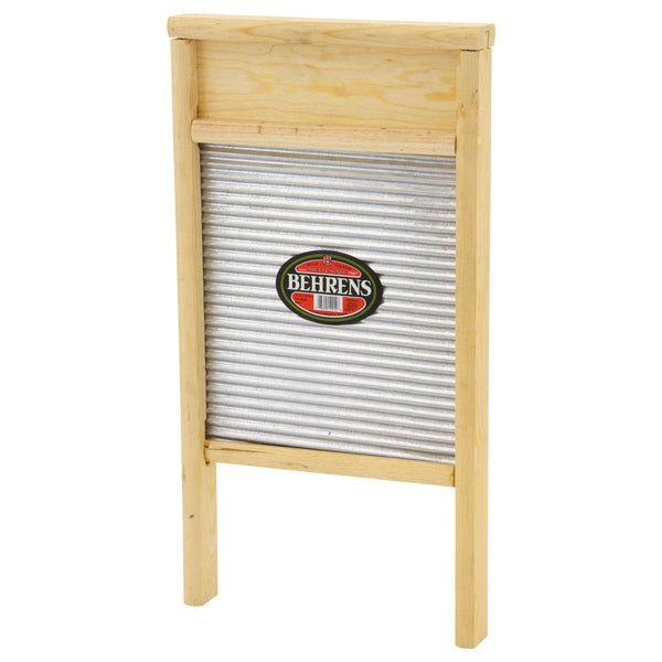 Behrens BWBG12 Galvanized Steel & Wood Washboard, Large, Steel Gray