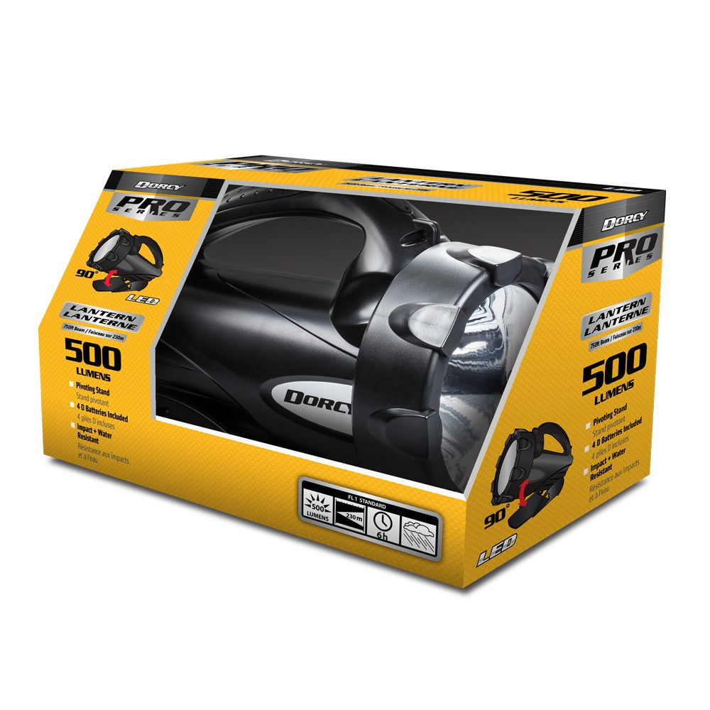 Dorcy 41-4291 Super Bright 4D/6V LED Lantern, 500 Lumens, Black