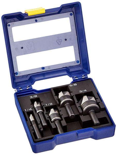 Irwin 1877793 Metal Countersinks Drill Bit Set, Black Oxide, 1/4" Shank, 5-Piece