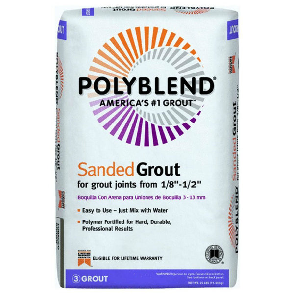 Polyblend® PBG38125 Sanded Tile Grout, #381 Bright White, 25 Lbs