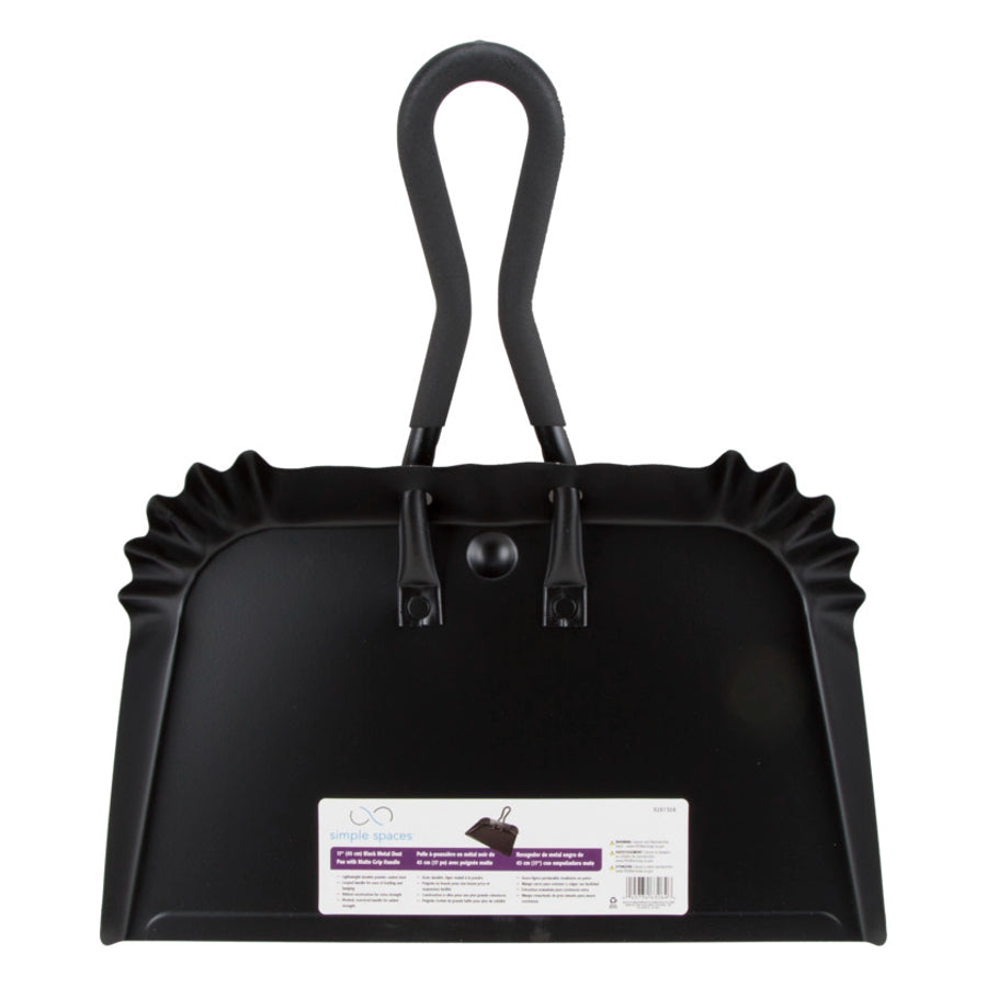 Simple Spaces DL-5006 Steel Dust Pan, 17", Black