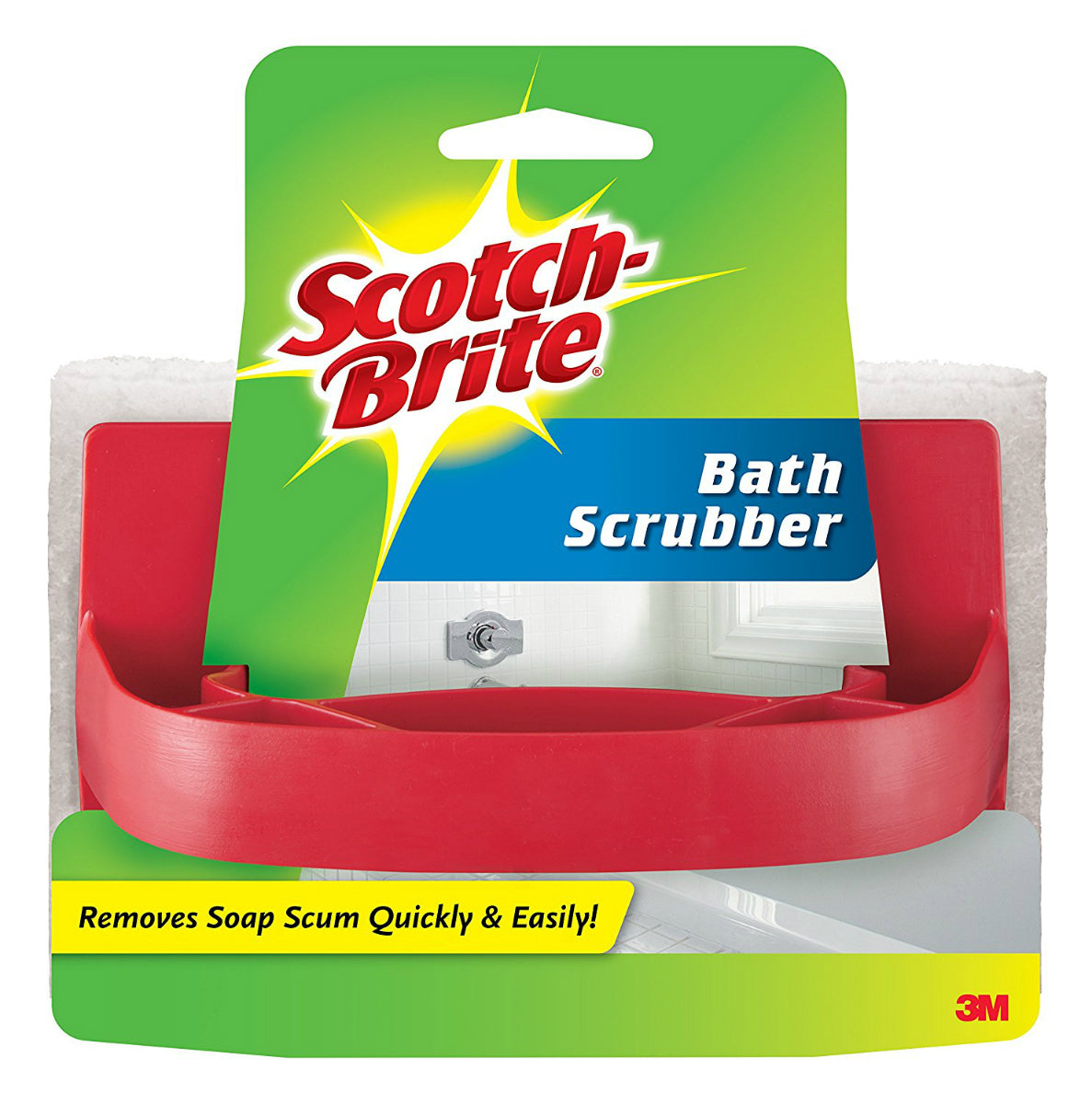 Scotch-Brite 7723 Light Duty Bath Scrubber, 6" x 4", Brown