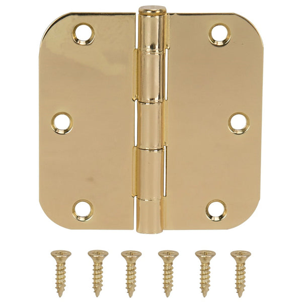 Prosource 20347BBX Residential Door Hinge, 3.5", Bright Brass