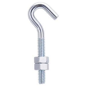 Prosource LR324 Bright Zinc Hook Bolt, 1/4" x 2-5/8"