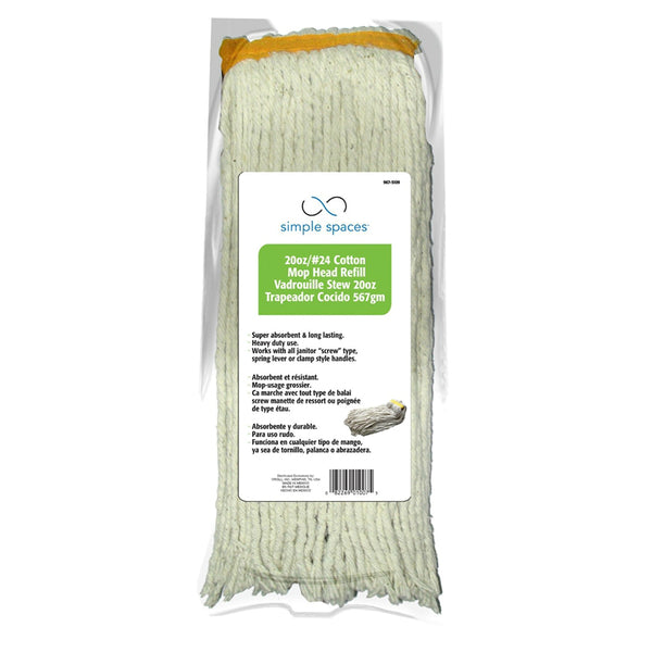 Simple Spaces 1007 Cotton Mop Refill, 20 Oz