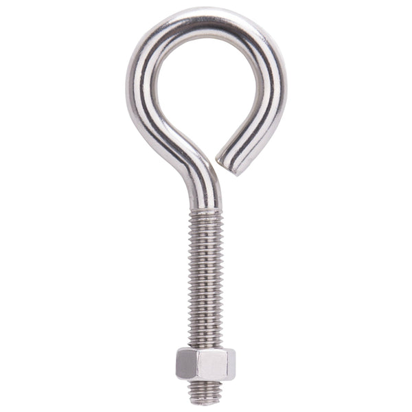 Prosource LR298 Eye Bolts With Nuts, 3/8" x 4", Stainless Steel