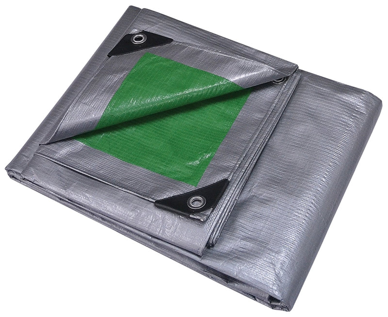 Prosource T2040GS140 Heavy Duty Poly Tarp, Green/Silver, 20' x 40'