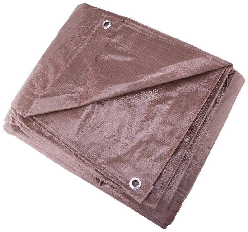 Prosource T1012BB90 Lightweight Poly Tarp, Brown, 10' x 12'