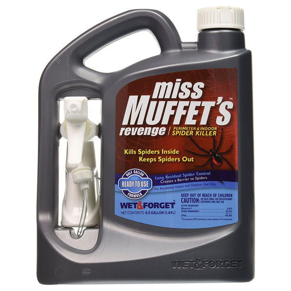 Wet & Forget 803064 Miss Muffet's Revenge Spider Killer, Indoor/Outdoor, 64 Oz