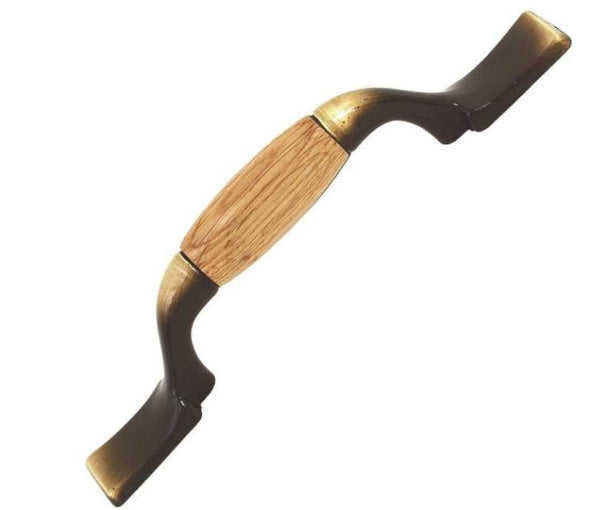 Mintcraft C202AB/OK Antique Brass Pull, 3", Oak Center