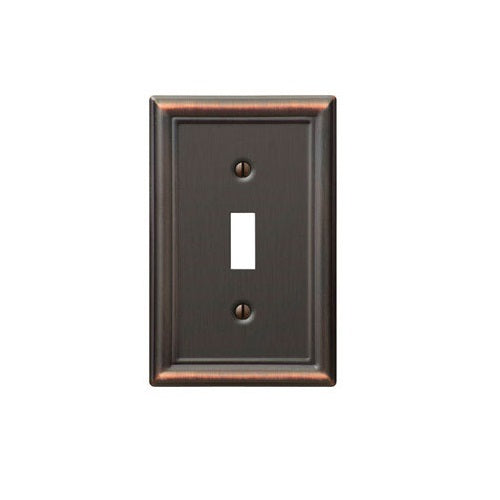 Amerelle 149TDB Chelsea Steel 1 Toggle Wall Plate, Aged Bronze