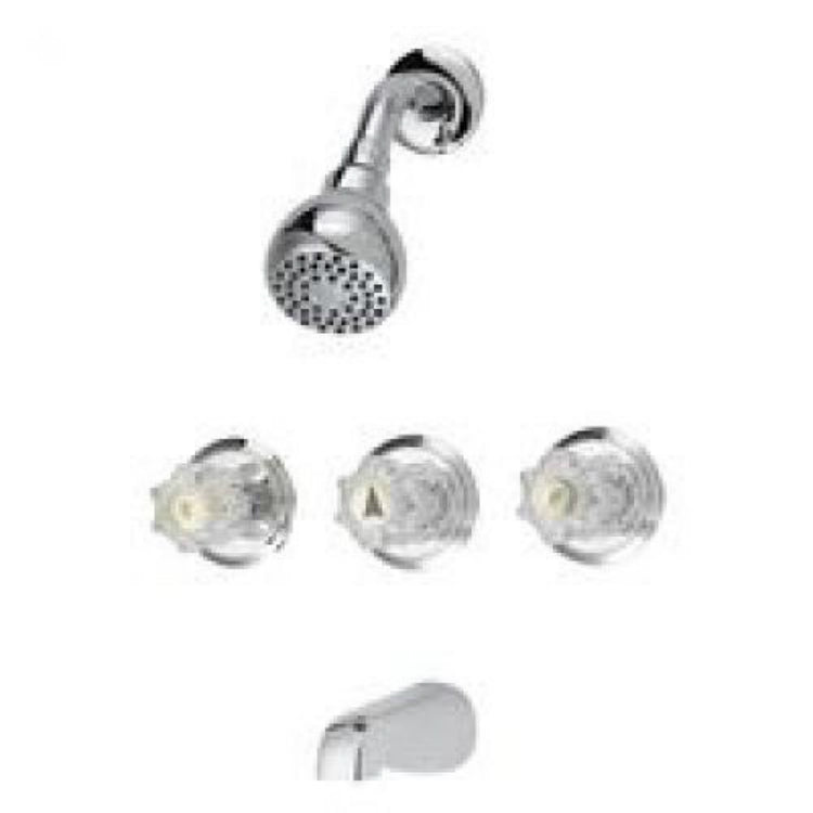 Boston Harbor GU-F3010506CP Three Handle Tub & Shower Faucet, Chrome