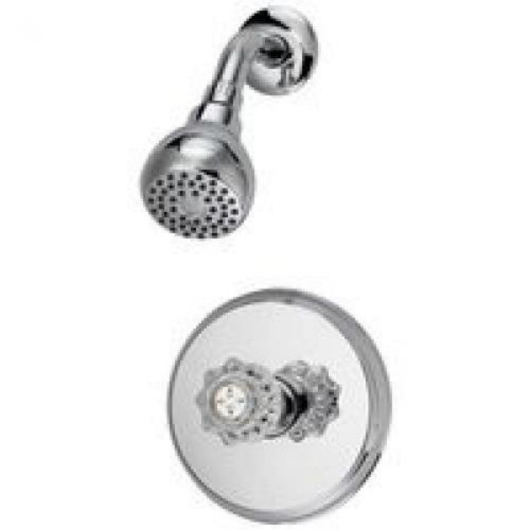 Boston Harbor GU-F1010207CP Showerhead with Clear Knob, 1-Handle, Chrome