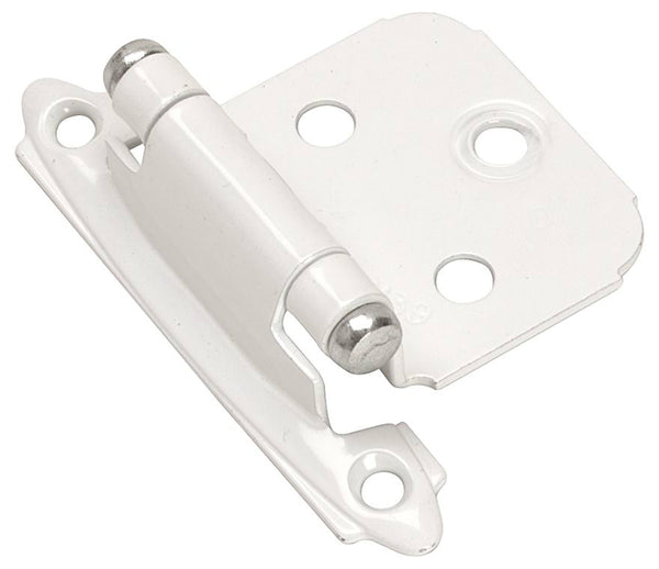 Amerock BPR3429W Self-Closing Face-Mount Variable Overlay Hinge, White