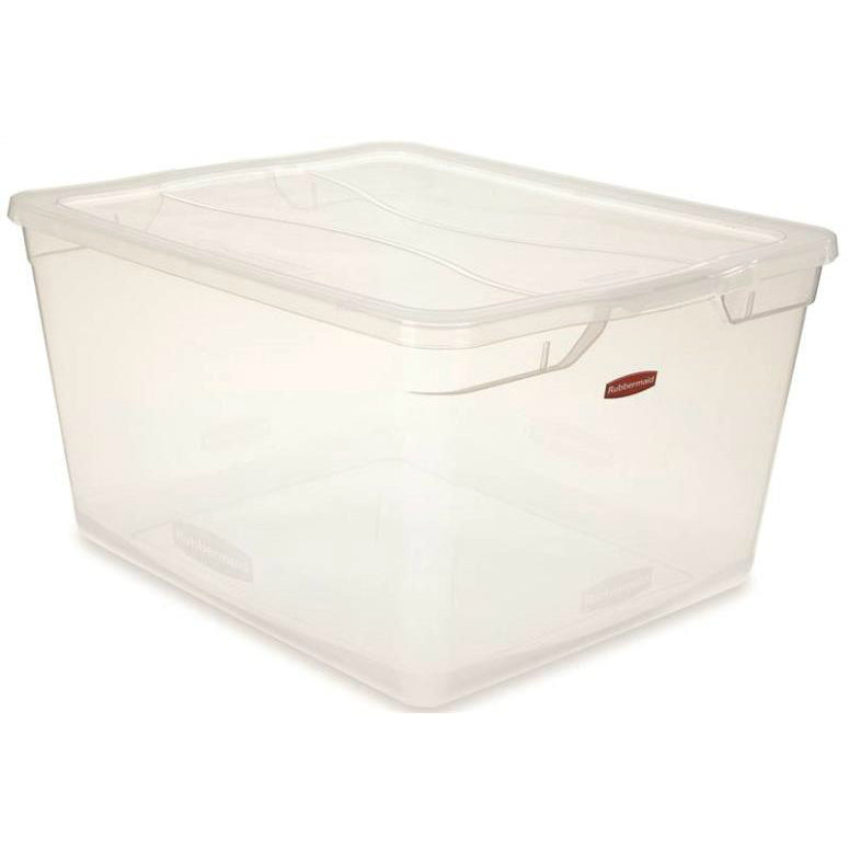 Rubbermaid RMCC710003 Clever Store Non-Latching Container with Clear Lid, 71-Qt
