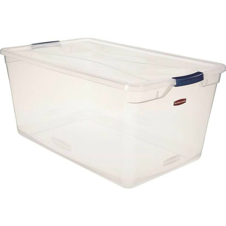 Rubbermaid RMCC950001 Clever Store Basic Latch Container with Clear Lid, 95-Qt