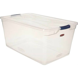 Rubbermaid RMCC950001 Clever Store Basic Latch Container with Clear Lid, 95-Qt