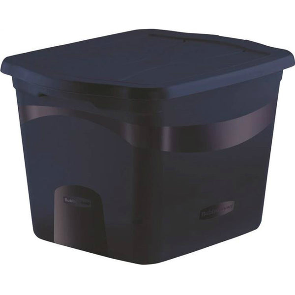 Rubbermaid RMCS180000 Clever Store Totes with Lid, Dark Blue, 18-Gallons