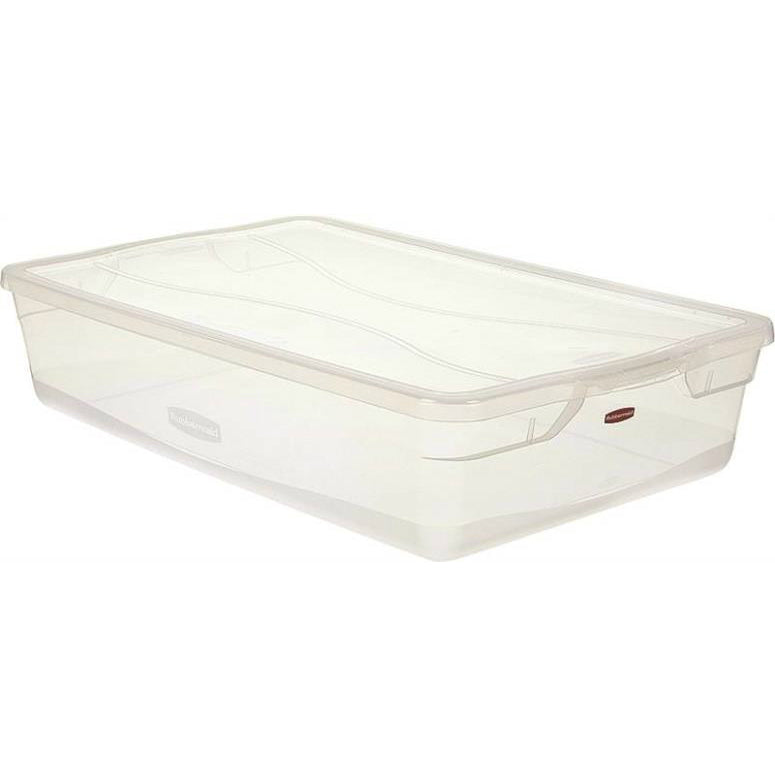 Rubbermaid RMCC410003 Clever Store Non-Latching Container with Clear Lid, 41-Qt