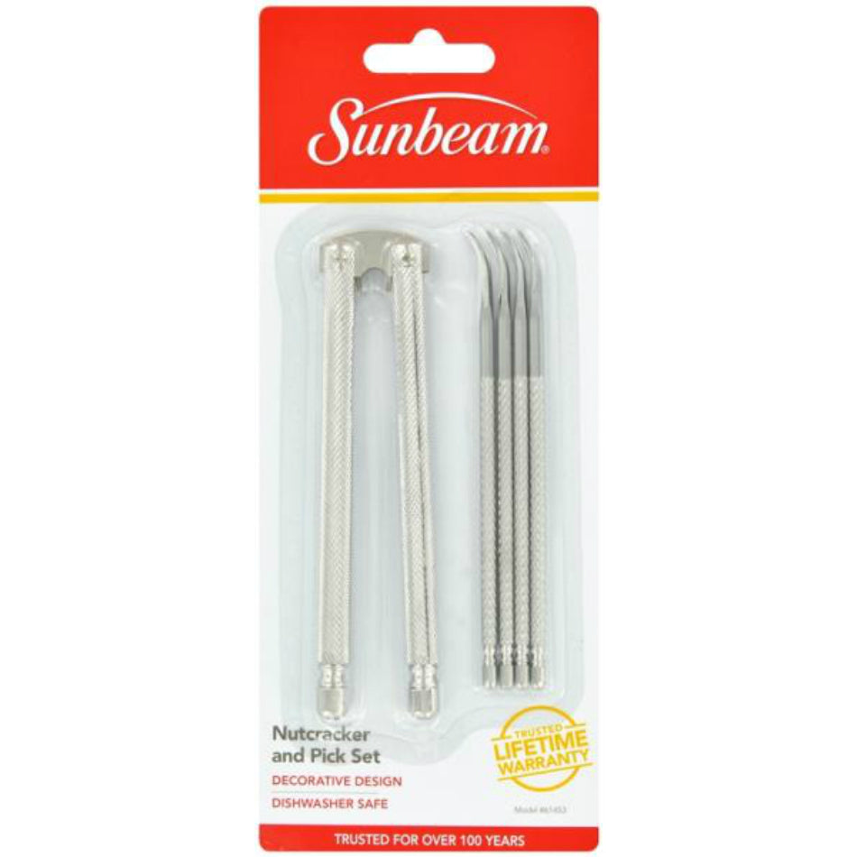 Sunbeam 61453 Chrome Plated Nutcracker & Pick Set, Steel, 5"