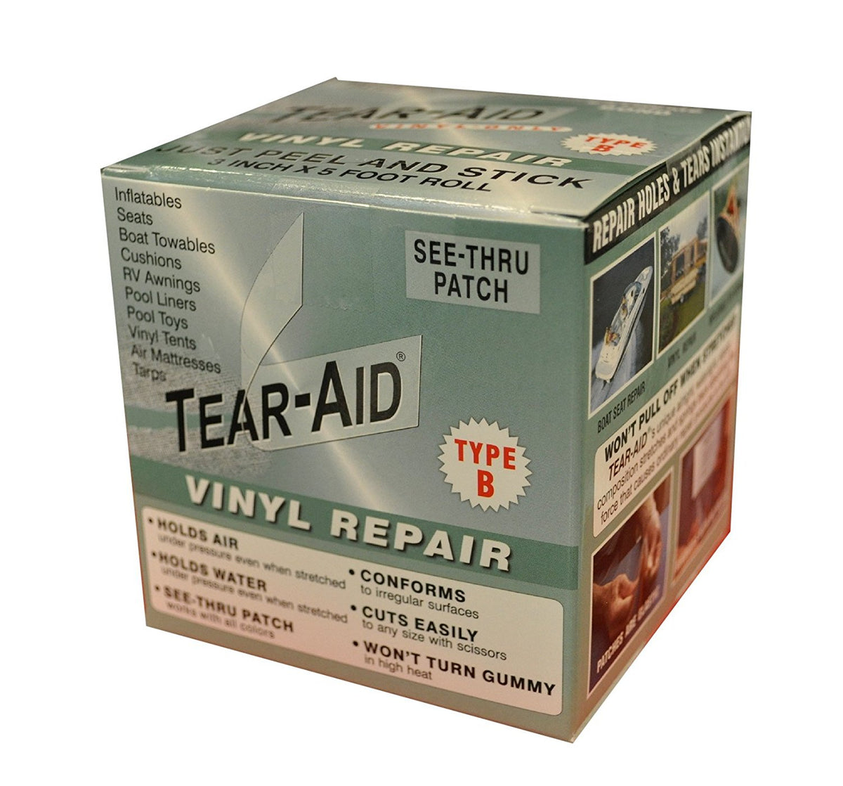 Tear-Aid D-ROLL-B-20 Vinyl-Coated Repair Patch, Green