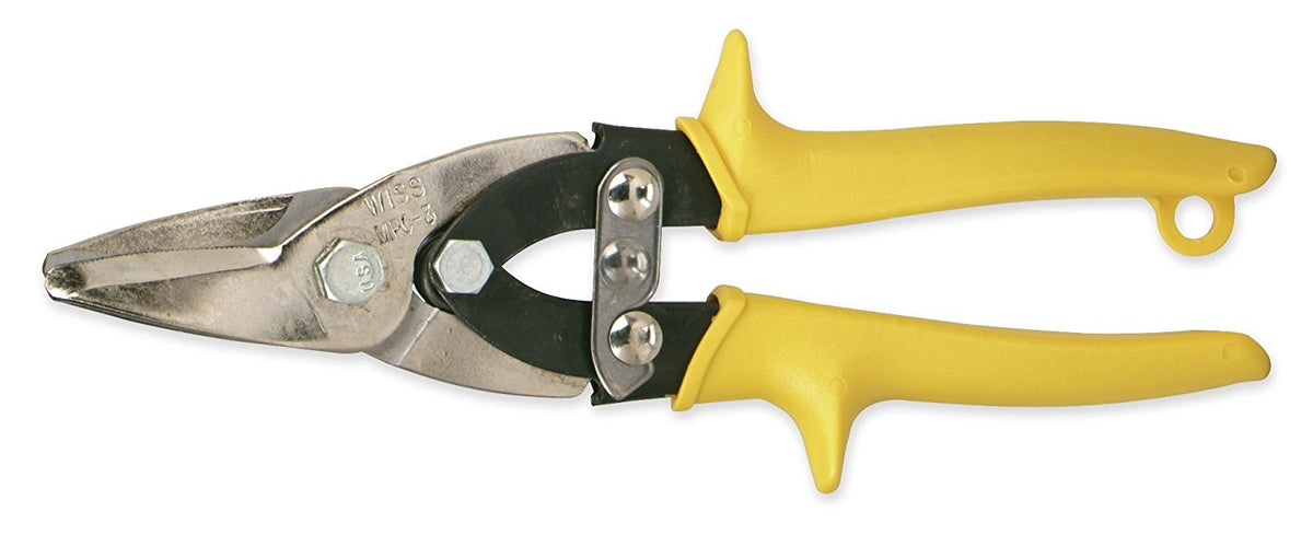 Wiss MPC3N Metal-Wizz Aviation Snips with Non-Slip Handle, Yellow, 1-3/8" x 9"