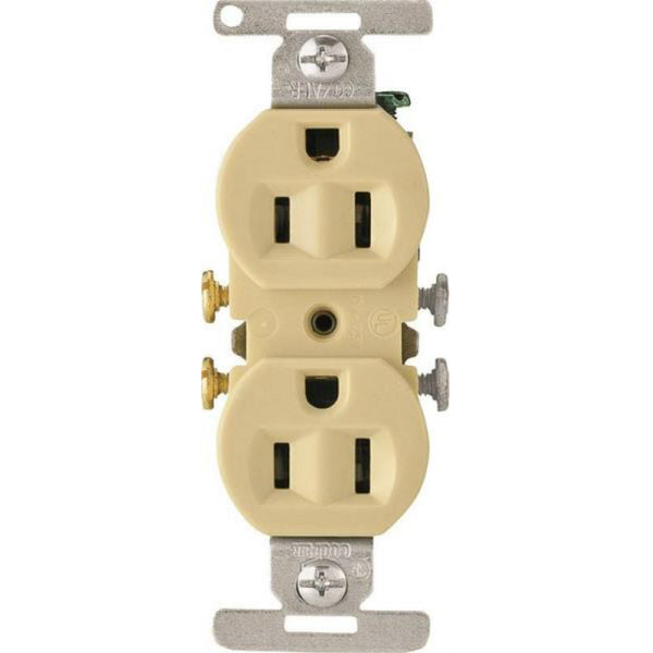 Cooper Wiring 5270V-BU Standard Duplex Receptacles, Ivory, 2-Pole / 3-Wire