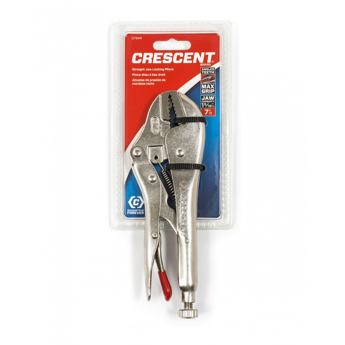 Crescent C7SVN/C7SV Straight Jaw Locking Pliers, Nickel-Plated, 7"