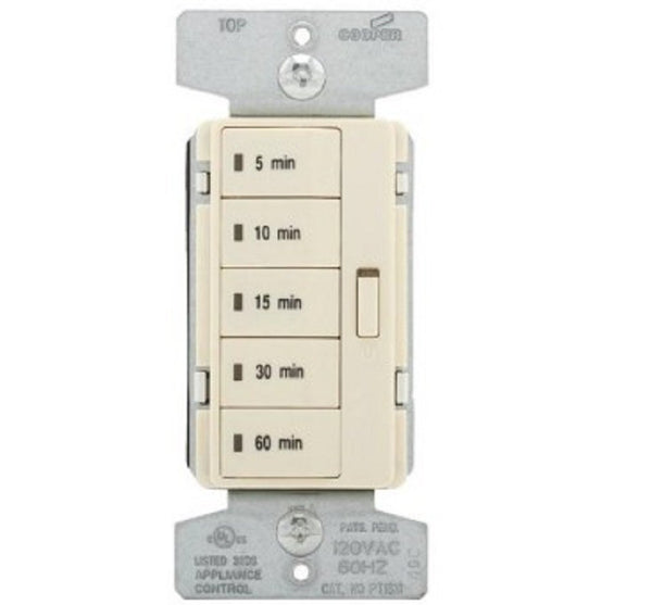 Accell® PT18M-LA-K Single Pole 5-Button Timer, Light Almond