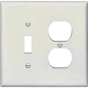 Cooper Wiring PJ18W Mid Size Combination Wallplates Polycarbonate, White, 2-Gang