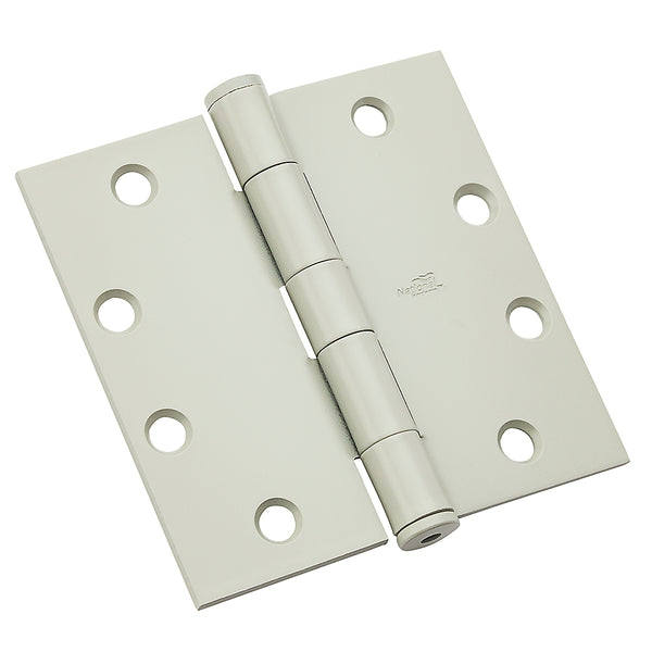 National N236-132 Square Corner St Weight Template Hinge 4.5", PrimeCoat White