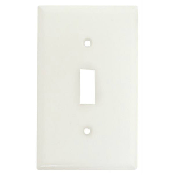 Cooper Wiring 2134W-BOX Standard Size Toggle Wallplates Thermoset, White, 1-Gang