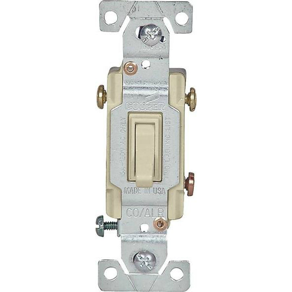 Cooper Wiring 5223V-7V-BU Copper/Aluminum Toggle Switches, Ivory, 3-Way