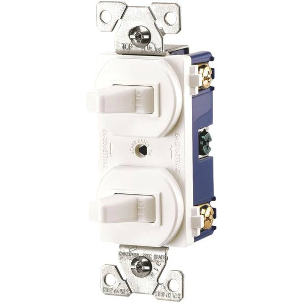 Cooper Wiring 275W-BOX Single-Pole Toggle Combination Switches, White, 3-Way