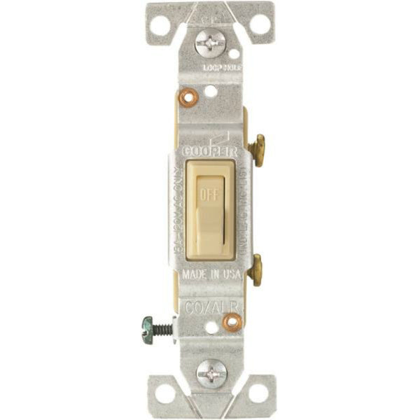 Cooper Wiring 5221V-7V-BU Copper/Aluminum Toggle Switches, Ivory, 1-Pole