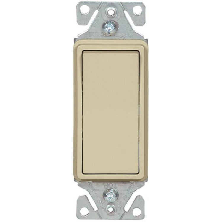 Cooper Wiring 7503V-BOX Decorator Standard Rocker 3-Way Switch, Ivory, 15-Amp