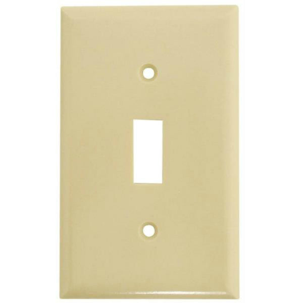 Cooper Wiring 2134V-BOX Standard Size Toggle Wallplates Thermoset, Ivory, 1-Gang