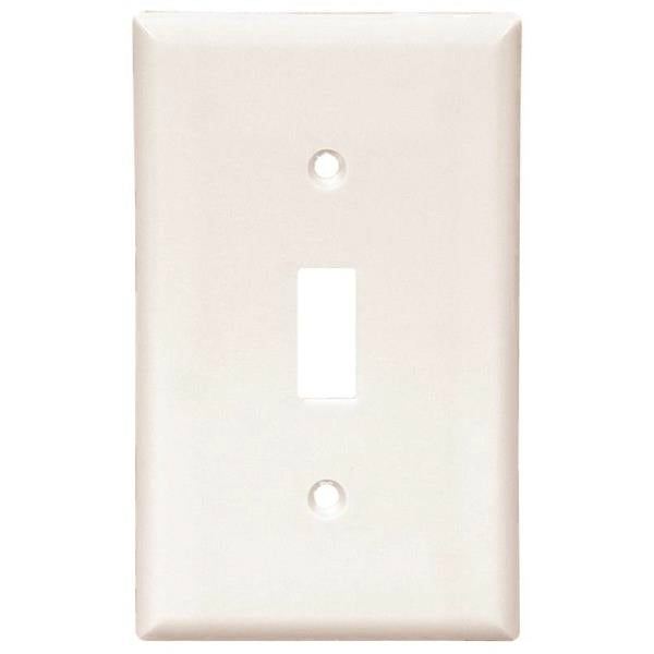 Cooper Wiring 2134W Standard Size Toggle Wallplates Thermoset, White, 1-Gang