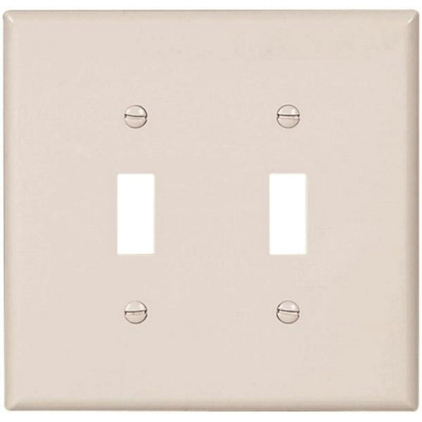 Cooper Wiring 2149W-BOX Oversize Toggle Wallplates Thermoset, White, 2-Gang