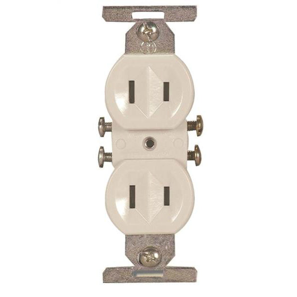 Cooper Wiring 736W-BOX Non-Grounding Standard Duplex Receptacles, White, 15A