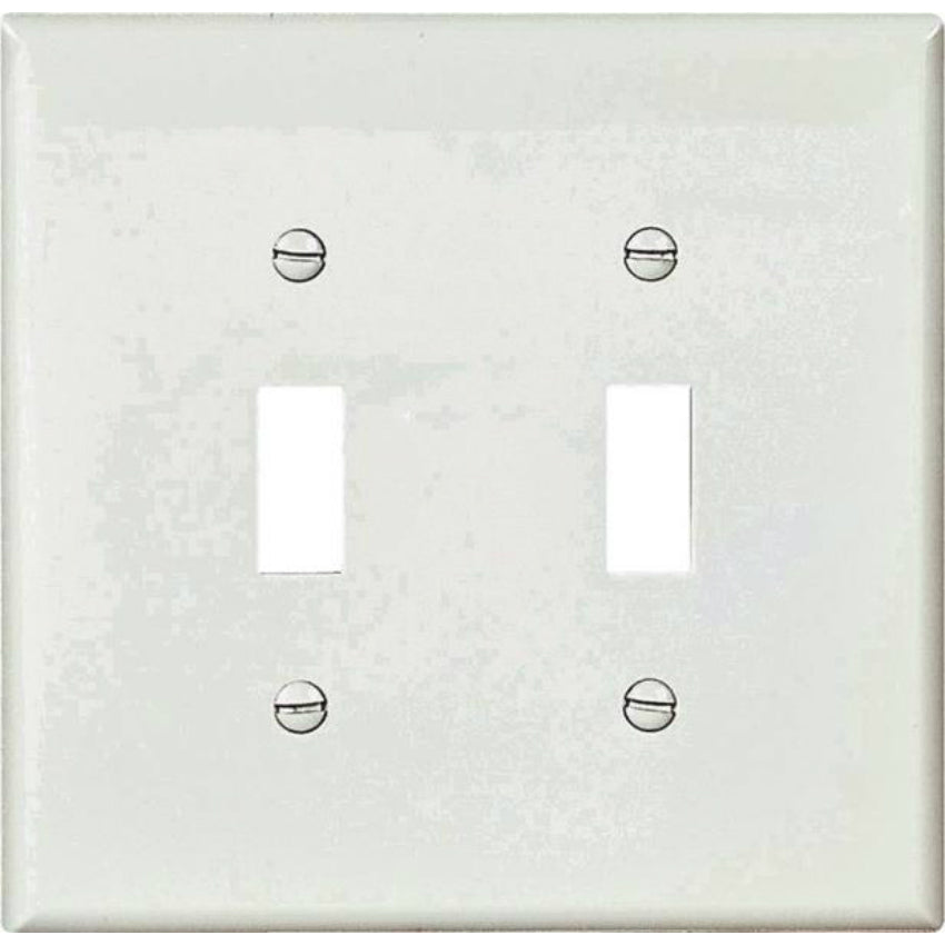 Cooper Wiring PJ2W Polycarbonate Duplex Receptacle Wall Plate, White, 2-Gang