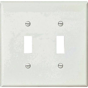 Cooper Wiring PJ2W Polycarbonate Duplex Receptacle Wall Plate, White, 2-Gang