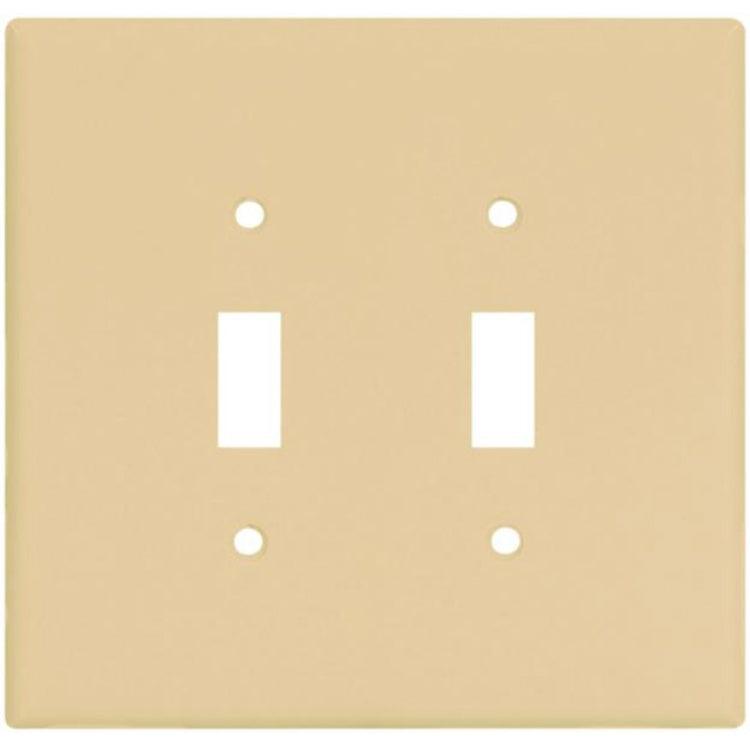 Cooper Wiring 2149V-BOX Oversize Toggle Wallplates Thermoset, Ivory, 2-Gang