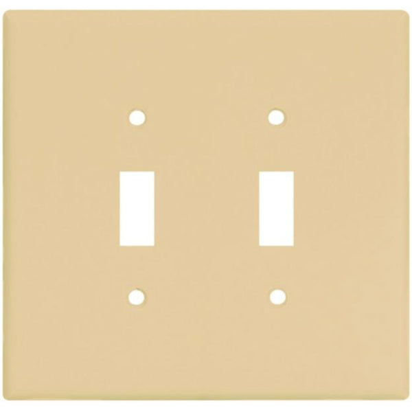 Cooper Wiring 2149V-BOX Oversize Toggle Wallplates Thermoset, Ivory, 2-Gang