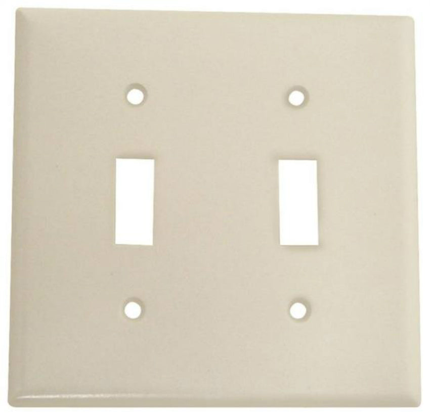 Cooper Wiring 2139W-BOX Standard Size Toggle Wallplates Thermoset, White, 2-Gang
