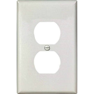 Cooper Wiring PJ8W Polycarbonate Duplex Receptacle Wall Plate, White, 1-Gang