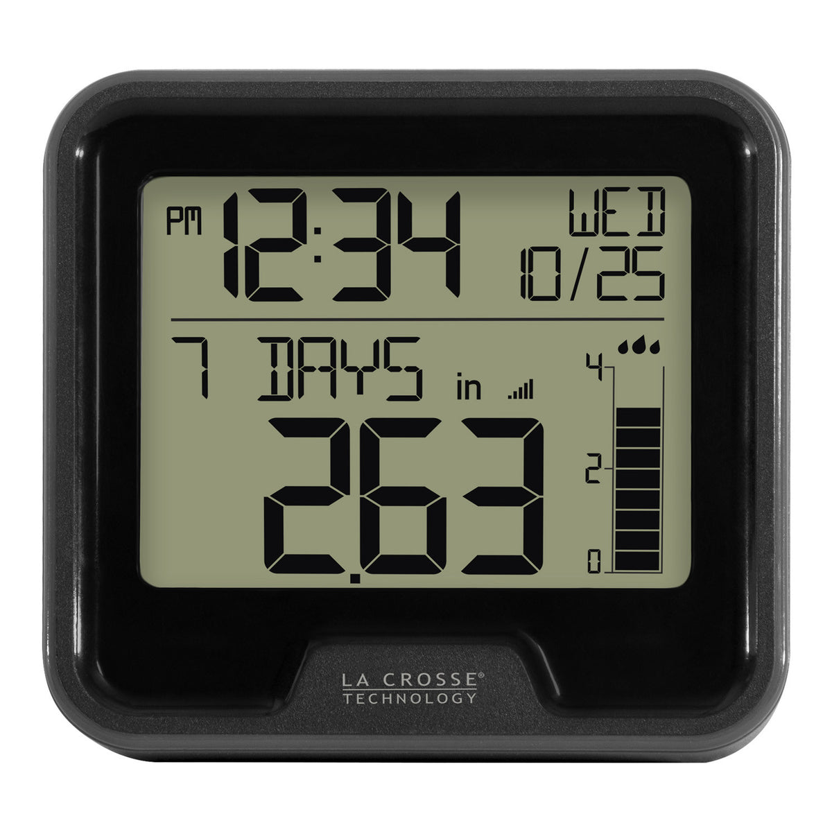 La Crosse 724-1409 Digital Rain Gauge with Indoor Temperature, 32°F to 99°F