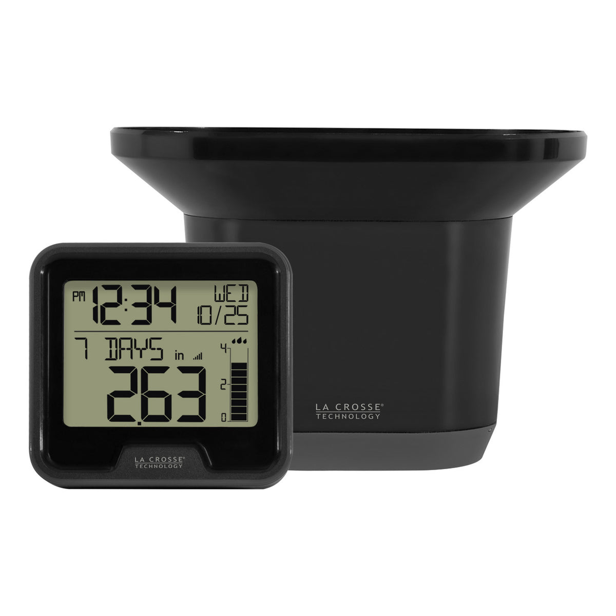 La Crosse 724-1409 Digital Rain Gauge with Indoor Temperature, 32°F to 99°F