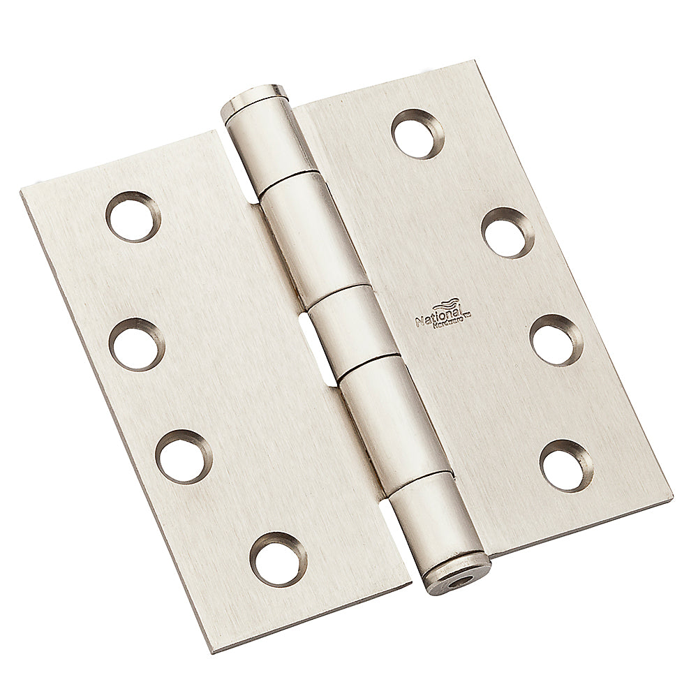 National N236-130 Square Corner Standard Weight Template Hinge 4", Satn Nickel