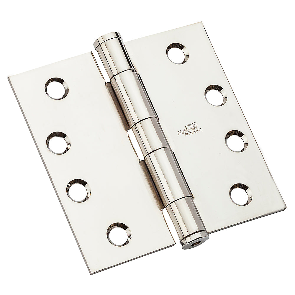 National N236-120 Square Corner Standard Weight Template Hinge, 4", Chrome